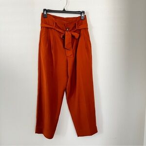 Madewell belted, pleated wide leg pants, size 0